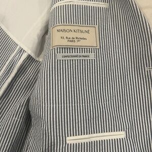 Maison Kisune Blue Seersucker Blazer, Lightly Used